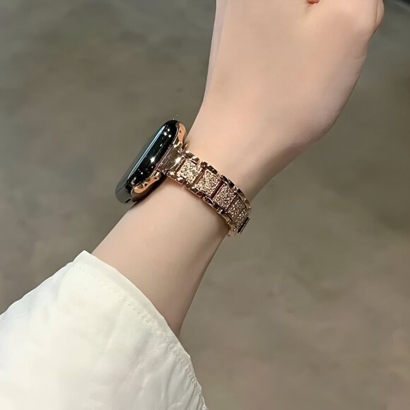 NEW Luxury Slim Rose gold Adjustable Stainless Steel Watch Band For Apple Watch - Picture 4 of 6